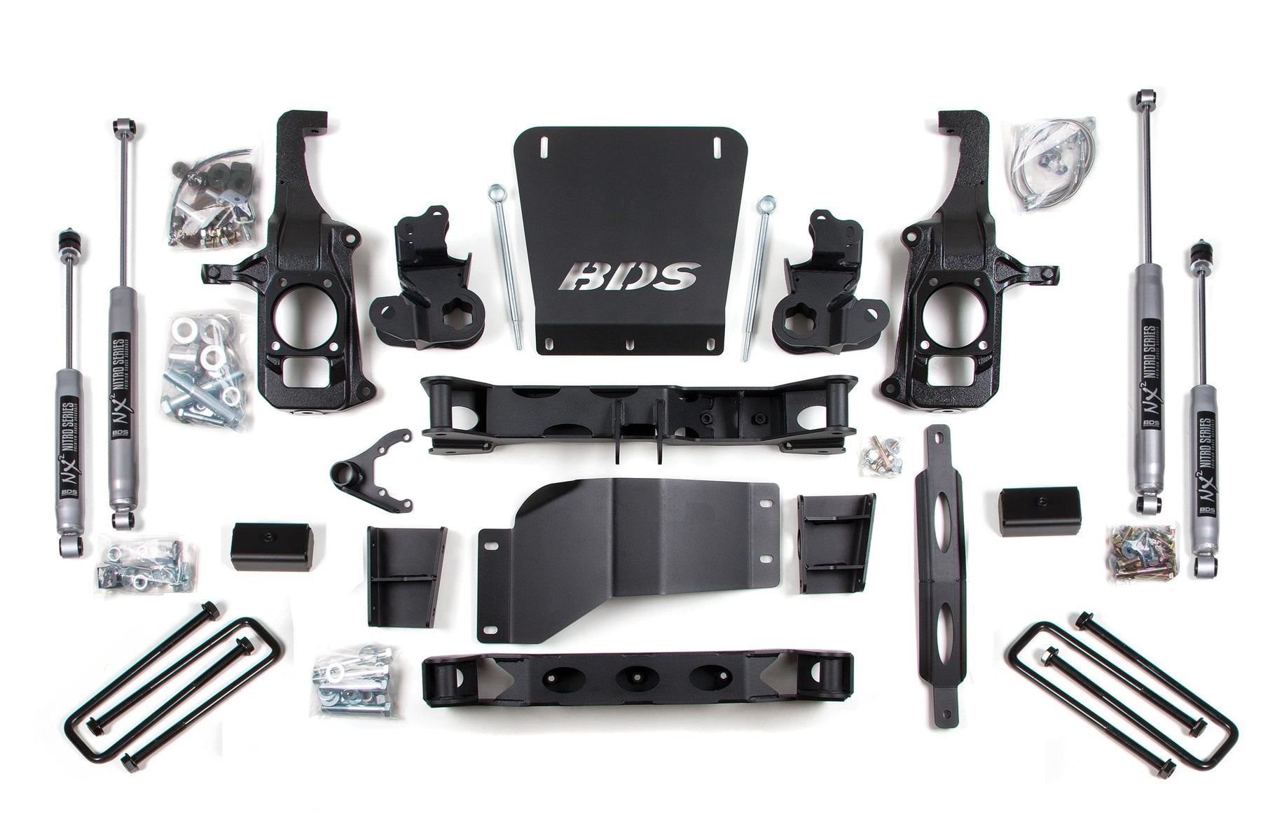 BDS Suspension NA BDS Suspension 198H - 6.5 Inch Lift Kit Silverado/Sierra 2500HD/3500 11-19 2/4WD 3 Inch Block without Overload NX2 Nitro
