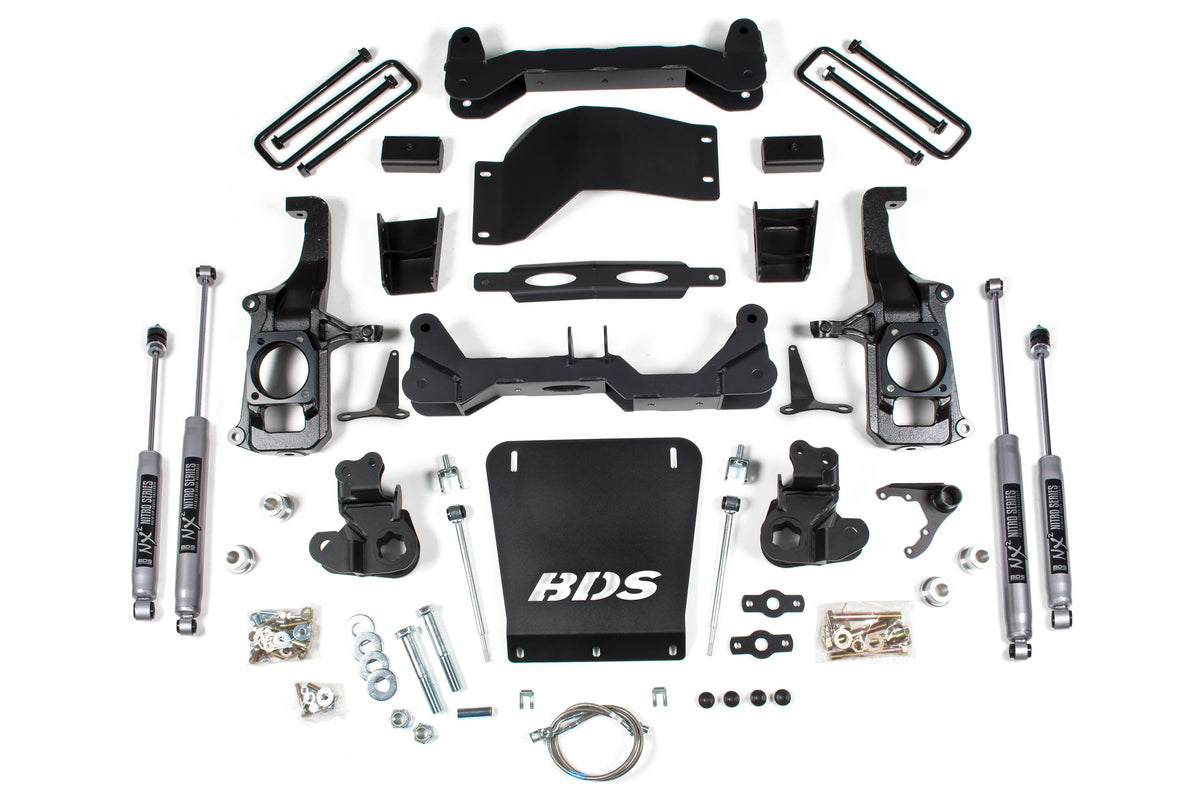 BDS Suspension NA BDS Suspension 719H - 4.5 Inch Lift Kit Silverado/Sierra 2500HD/3500HD 11-19 2 Inch Block Without Overload NX2 Nitro