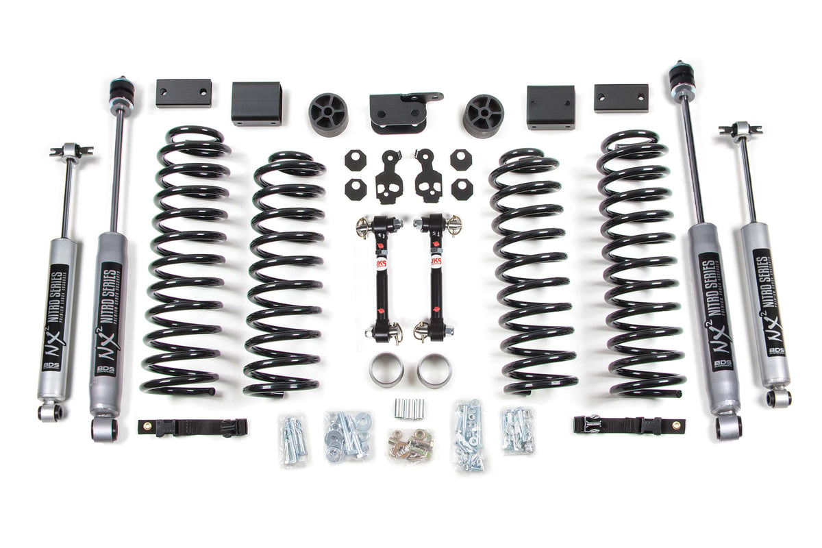 BDS Suspension NA BDS Suspension 1403H - 3 Inch Lift Kit Jeep Wrangler JK 12-18 4-Door Sway Bar Disconnect W/NX2 Nitro Shocks