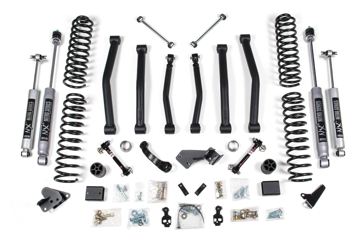 BDS Suspension NA BDS Suspension 1406H - 4.5 Inch Lift Kit Jeep Wrangler JK 12-18 4-Door Fixed Sway Bar Link NX2 Nitro Shocks