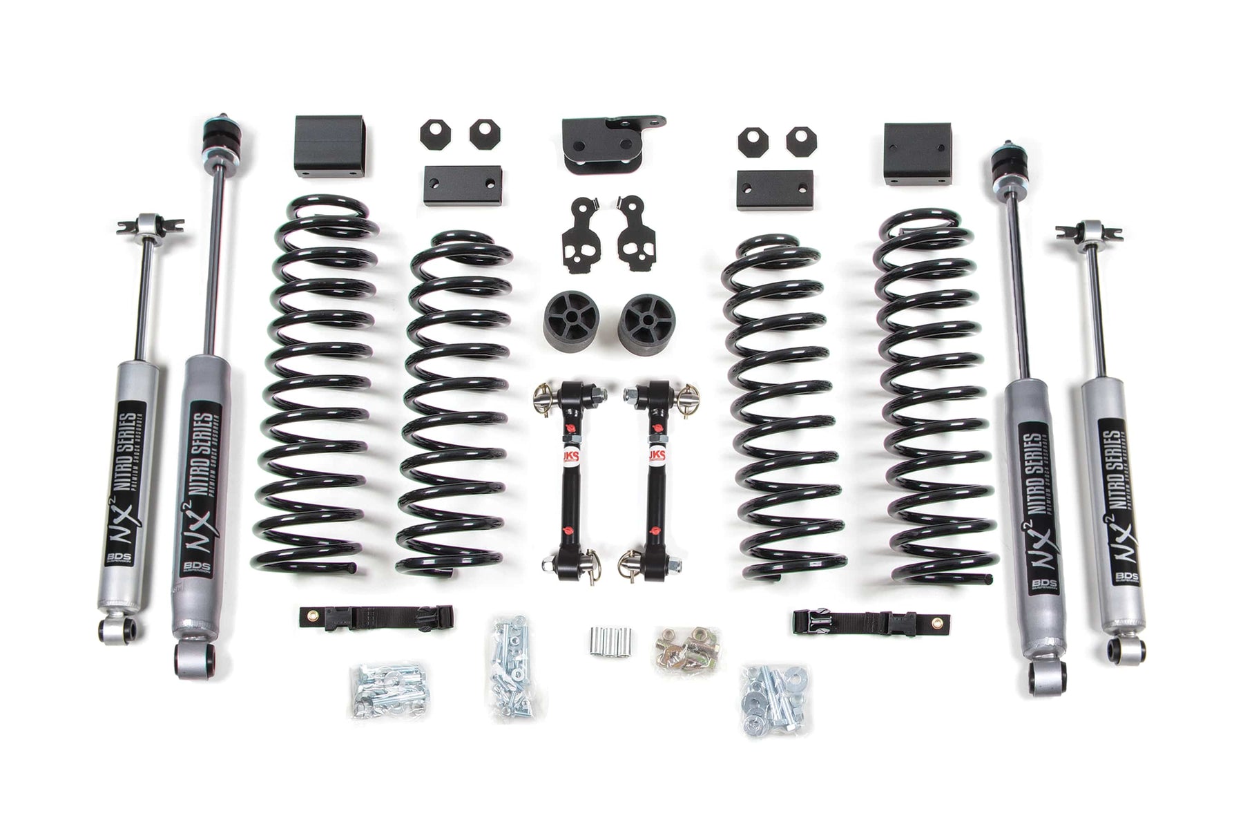 BDS Suspension NA BDS Suspension 1411H - 3 Inch Lift Kit Jeep Wrangler JK 07-11 4-Door Sway Bar Disconnect NX2 Nitro Shocks