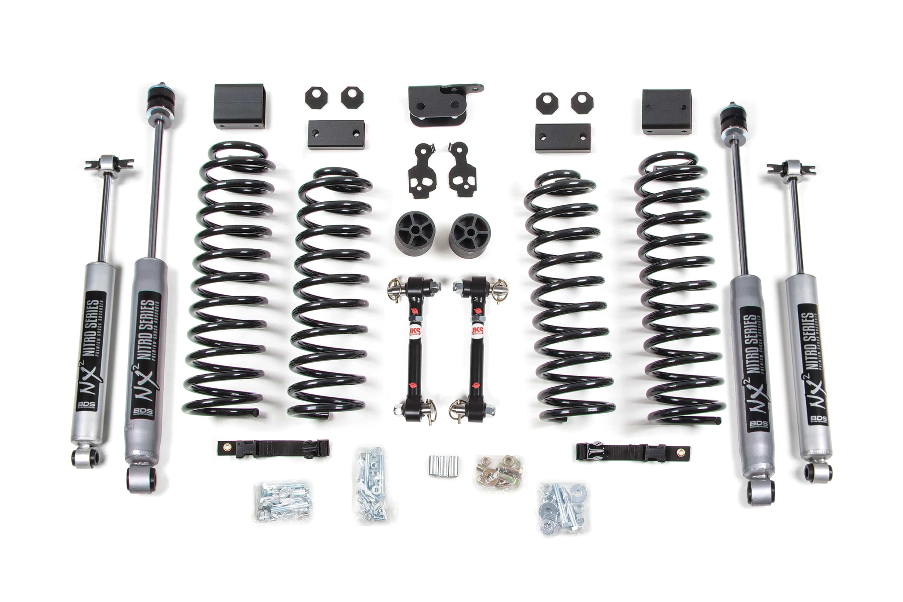 BDS Suspension NA BDS Suspension 1411H - 3 Inch Lift Kit Jeep Wrangler JK 07-11 4-Door Sway Bar Disconnect NX2 Nitro Shocks
