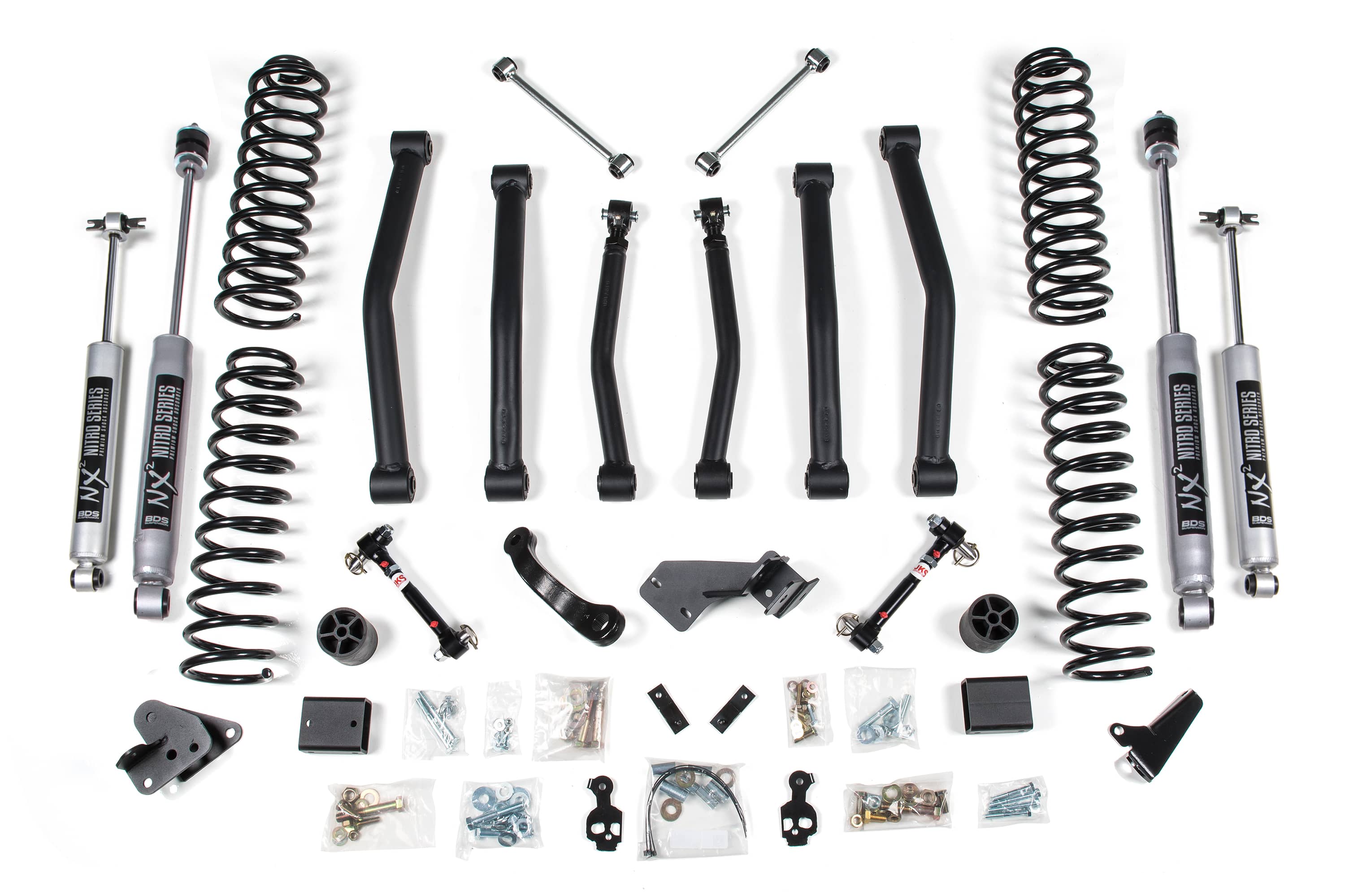 BDS Suspension NA BDS Suspension 1413FPE - 4.5 Inch Lift Kit Jeep Wrangler JK 07-11 4-Door Sway Bar Disconnects Fox 2.5 Performance Elite Shocks