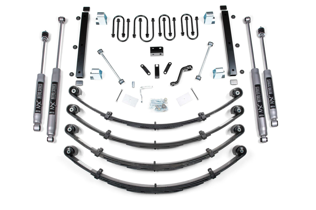 BDS Suspension NA BDS Suspension 409H - 3.5 Inch Lift Kit Jeep Wrangler YJ 87-95 Light Duty Leaf Spring NX2 Nitro