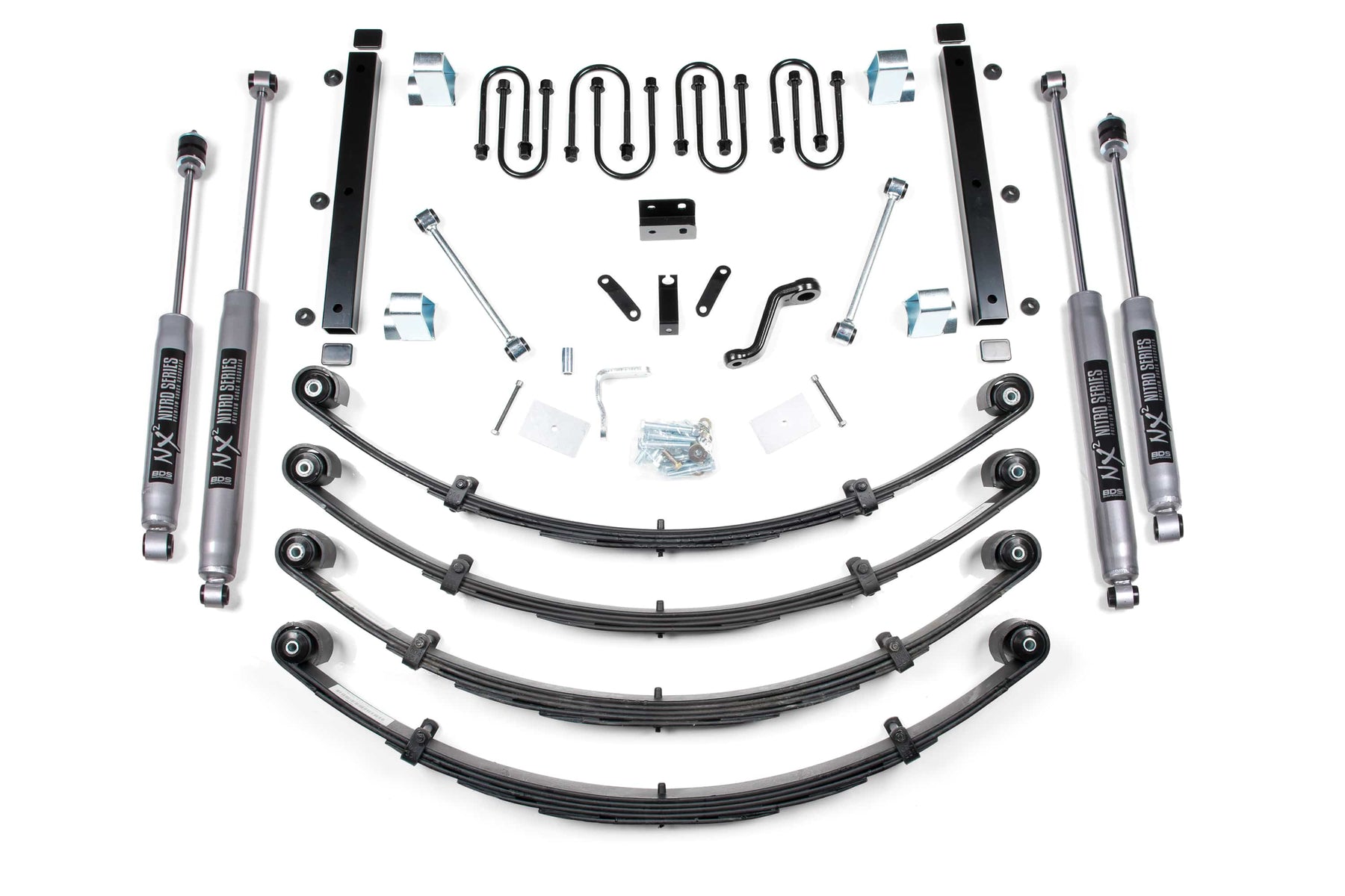 BDS Suspension NA BDS Suspension 409H - 3.5 Inch Lift Kit Jeep Wrangler YJ 87-95 Light Duty Leaf Spring NX2 Nitro