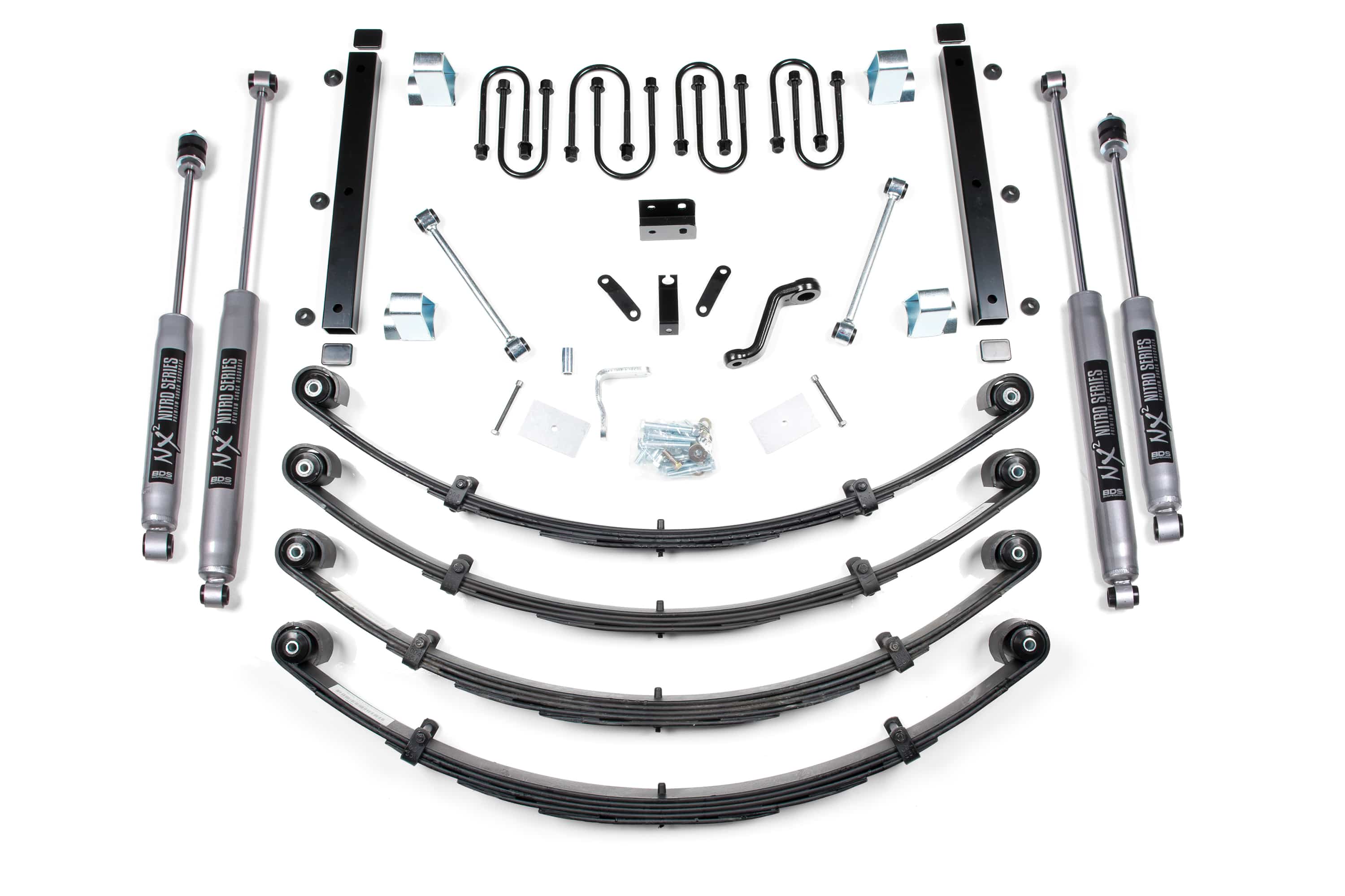 BDS Suspension NA BDS Suspension 409H - 3.5 Inch Lift Kit Jeep Wrangler YJ 87-95 Light Duty Leaf Spring NX2 Nitro