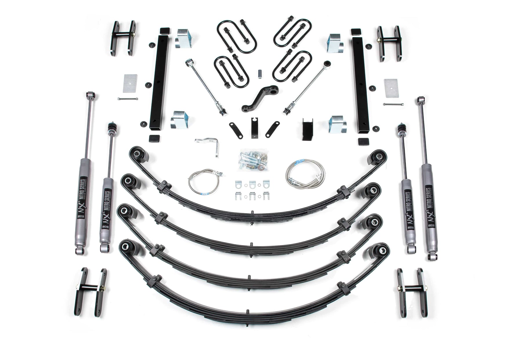 BDS Suspension NA BDS Suspension 411H - 4.5 Inch Lift Kit Jeep Wrangler YJ 87-95 Light Duty Leaf Springs NX2 Nitro
