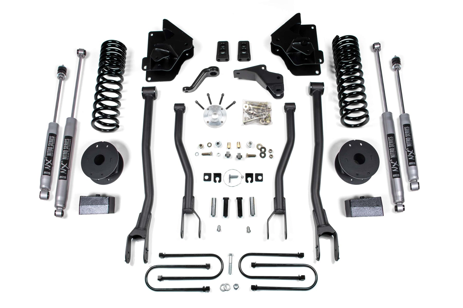 BDS Suspension NA BDS Suspension 1646H - 4 Inch Lift Kit w/ 4-Link Ram 3500 w/ Rear Air Ride 13-18 4WD Gas NX2 Nitro Shocks