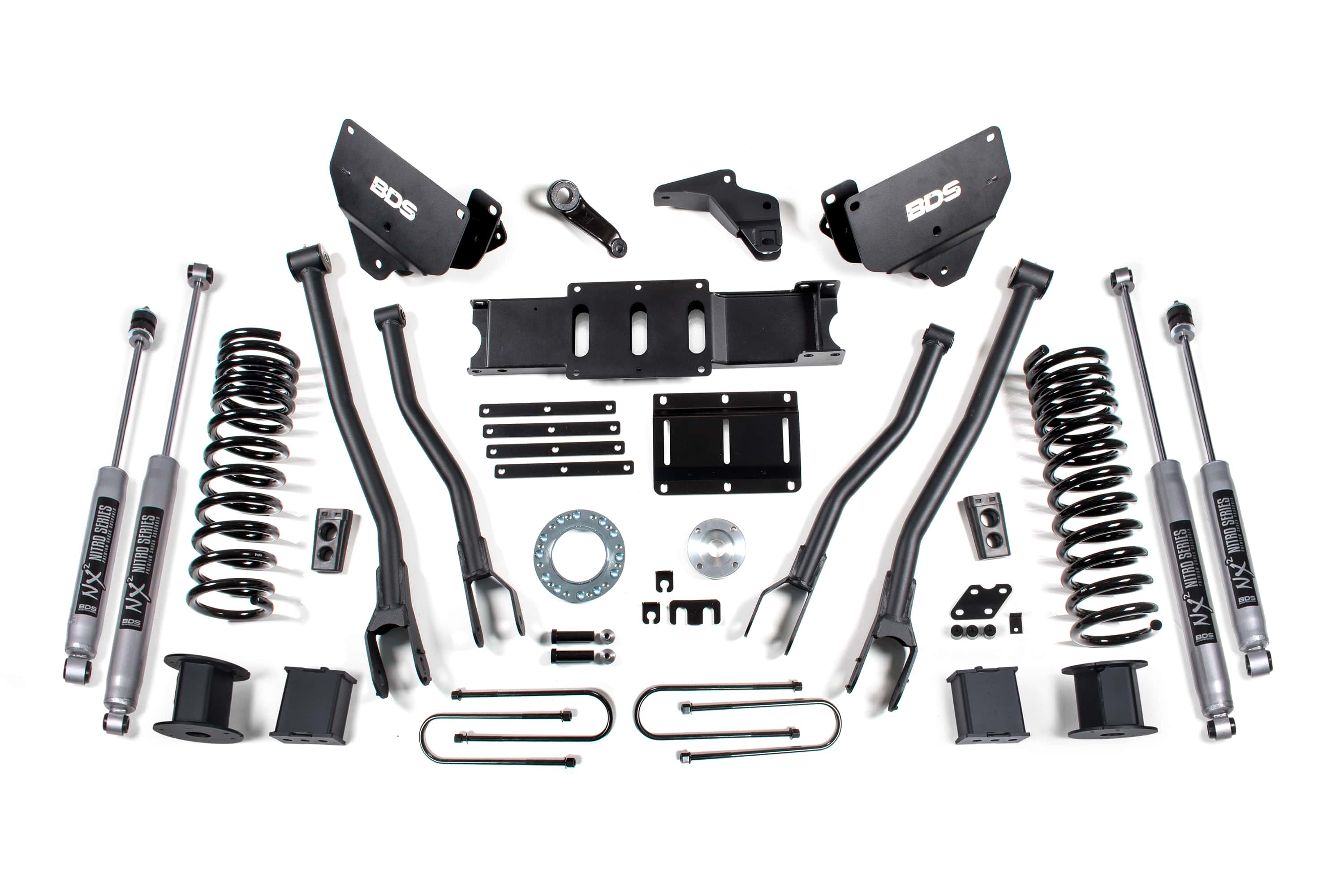 BDS Suspension NA BDS Suspension 1650H - 6 Inch Lift Kit w/ 4-Link Ram 3500 w/ Rear Air Ride 13-18 4WD Diesel 8 Bolt Indexing Ring NX2 Nitro Shocks