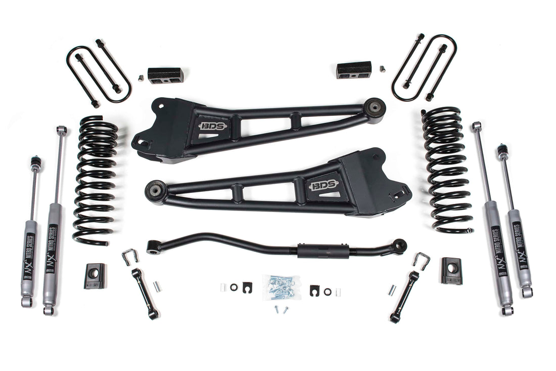 BDS Suspension NA BDS Suspension 1654FS - 3 Inch Lift Kit w/ Radius Arm Ram 3500 19-24 4WD Diesel With Factory Rear Overload Leaf Fox 2.0 Performance Shocks