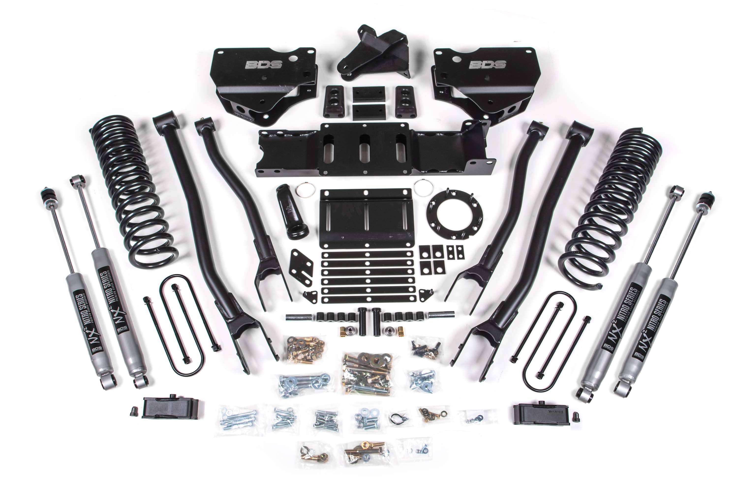 BDS Suspension NA BDS Suspension 1679H - 4 Inch Lift Kit w/ 4-Link Ram 3500 19-23 4WD Gas With Factory Rear Overload Leaf NX2 Nitro