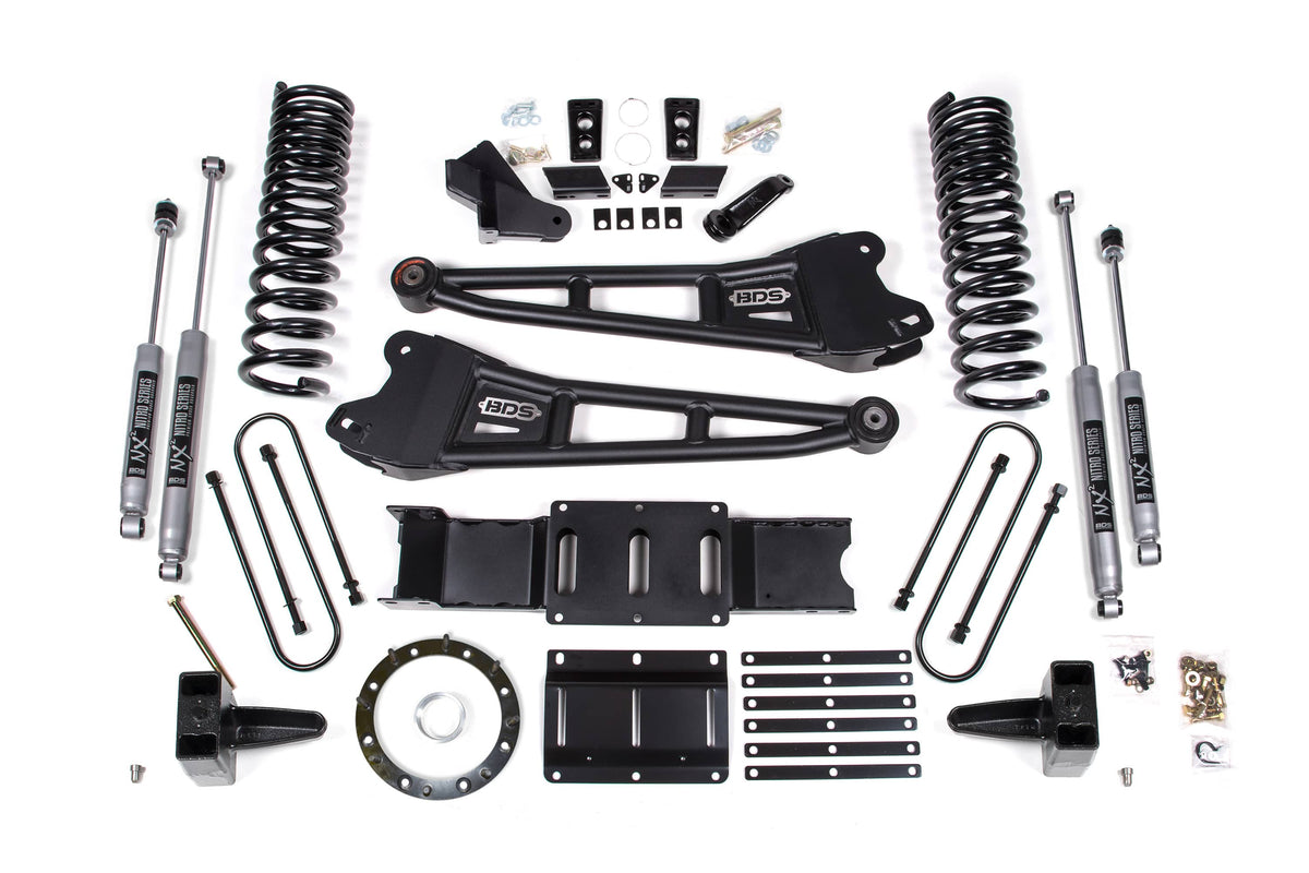 BDS Suspension NA BDS Suspension 1685FS - 6 Inch Lift Kit w/ Radius Arm Ram 3500 19-24 4WD Diesel With Factory Rear Overload Leaf 8 Bolt Fox 2.0 Performance Shocks