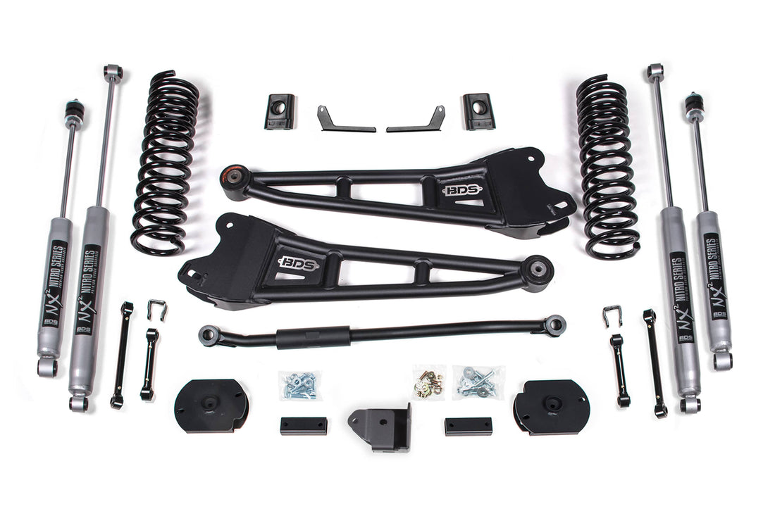 BDS Suspension NA BDS Suspension 712H - 4 Inch Lift Kit Silverado/Sierra 1500 14-18 4WD Block Kit Cast Steel Control Arm NX2 Nitro