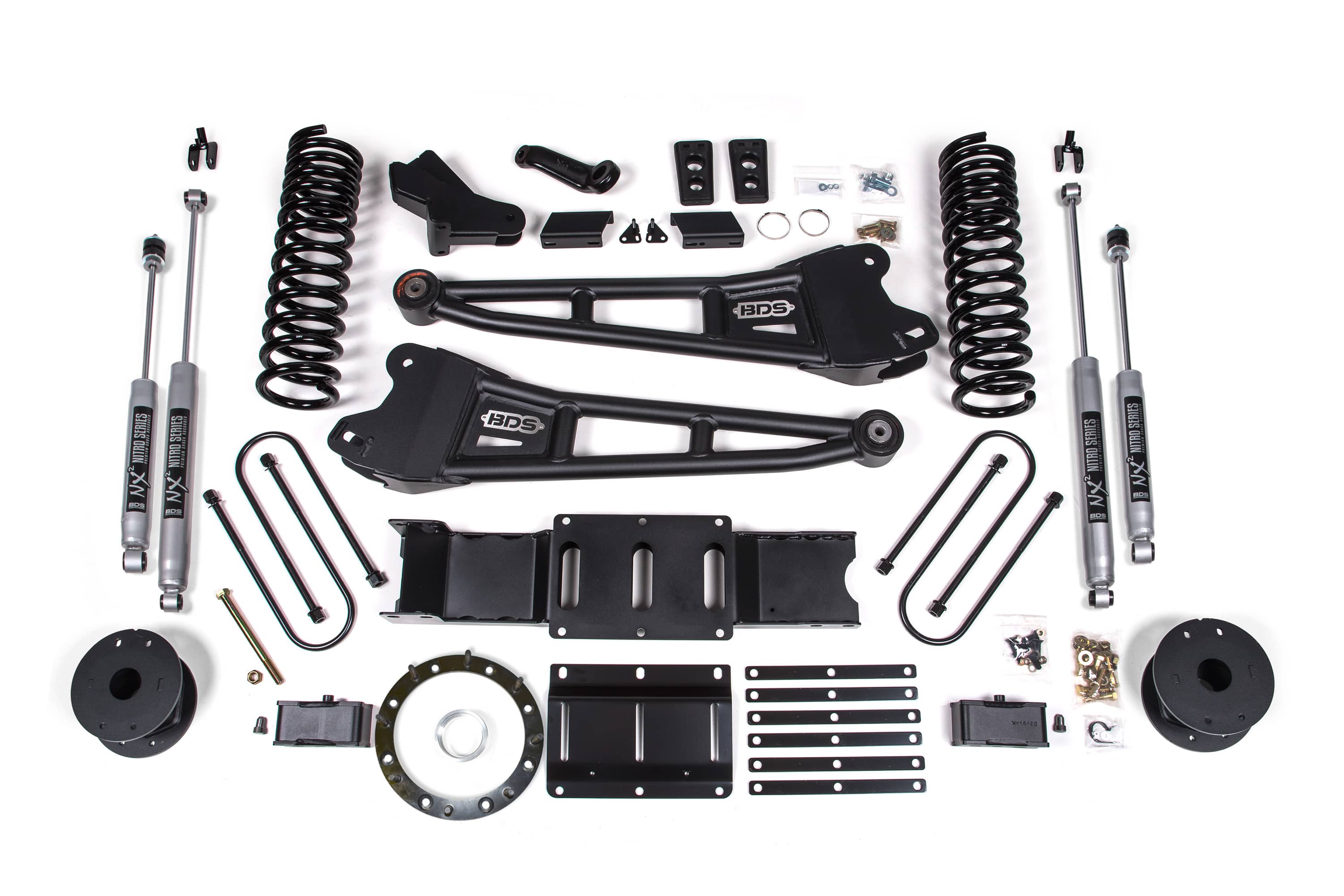 BDS Suspension NA BDS Suspension 1703H - 4 Inch Lift Kit w/ Radius Arm Ram 3500 19-23 4WD Gas With Factory Rear Overload Leaf NX2 Nitro Shocks