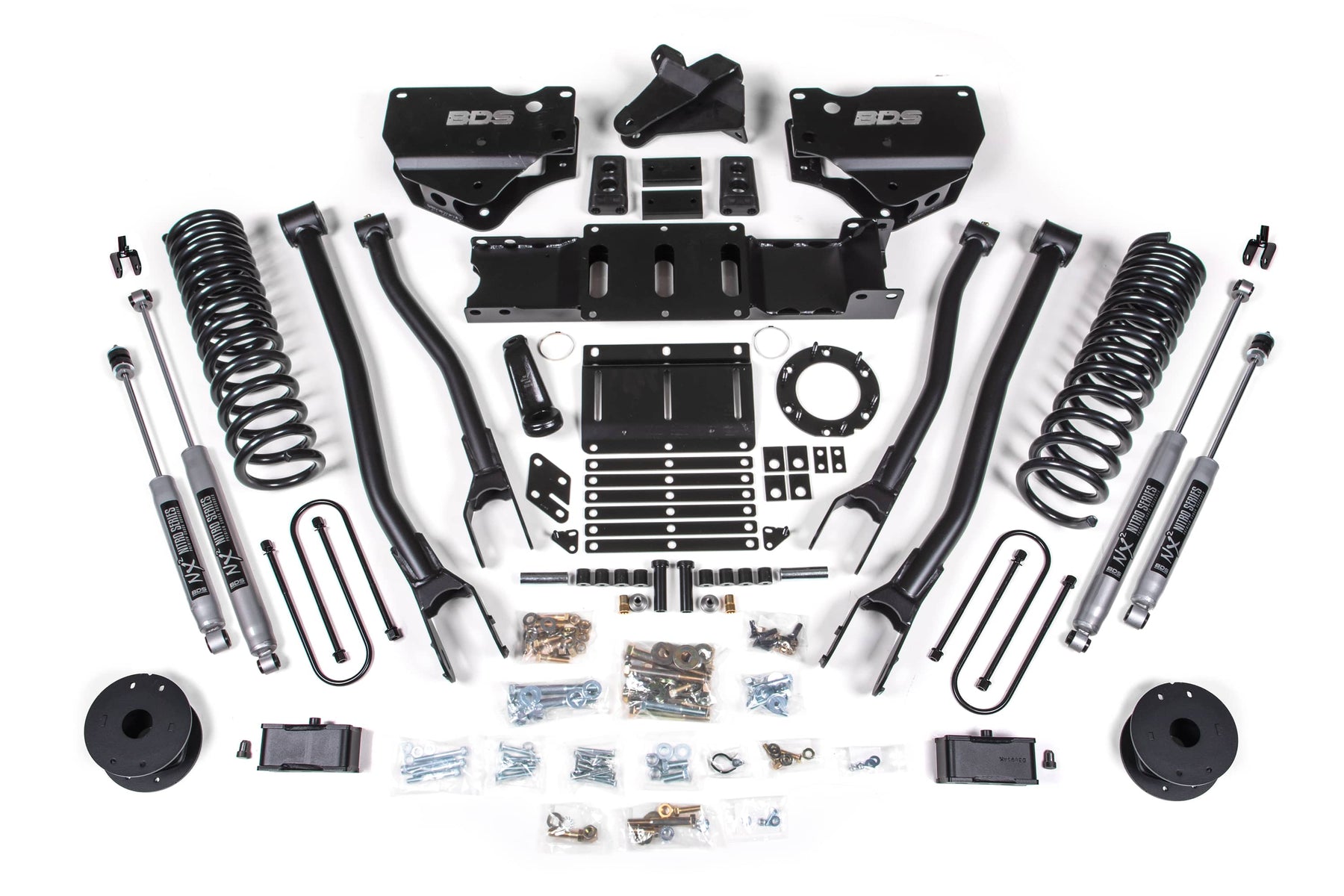 BDS Suspension NA BDS Suspension 1721FS - 4 Inch Lift Kit w/ 4-Link Ram 3500 w/ Rear Air Ride 19-24 4WD Diesel 8 Bolt Fox 2.0 Performance Shocks