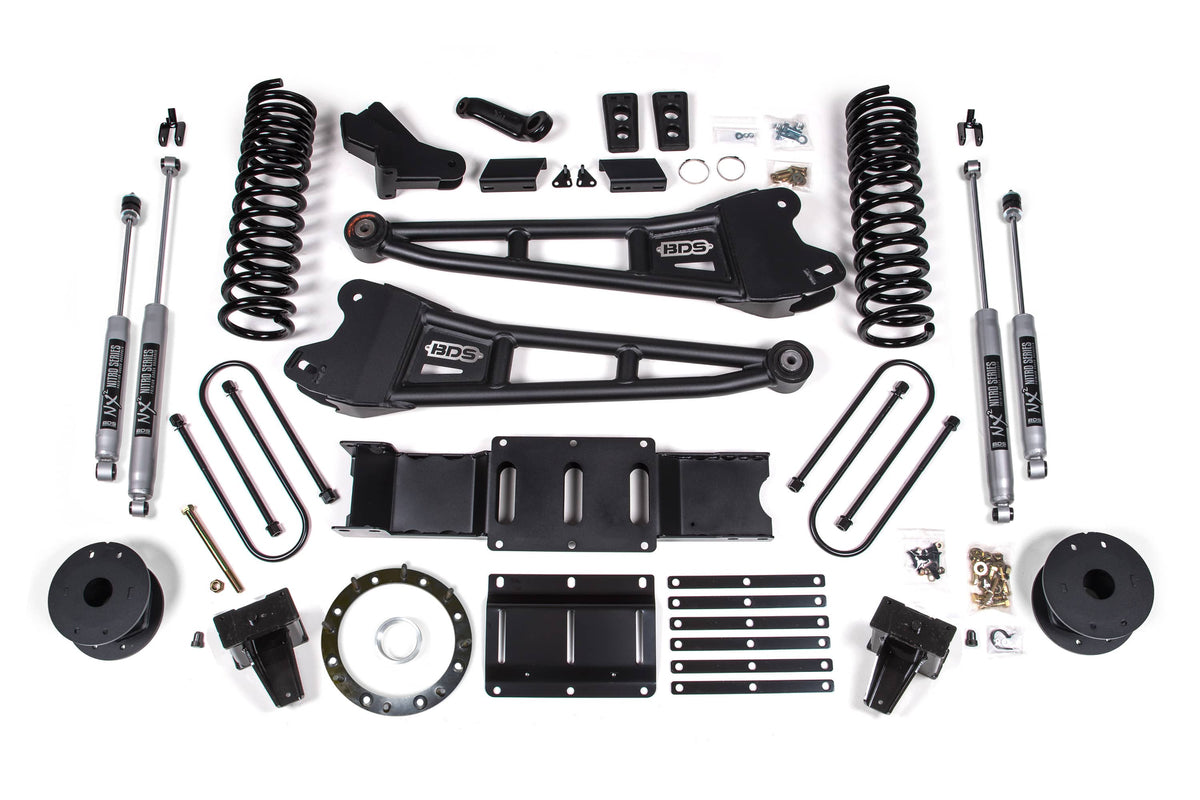 BDS Suspension NA BDS Suspension 1724FS - 6 Inch Lift Kit w/ Radius Arm Ram 3500 w/ Rear Air Ride 19-24 4WD Diesel 6 Bolt Indexing Ring Fox 2.0 Performance Shocks