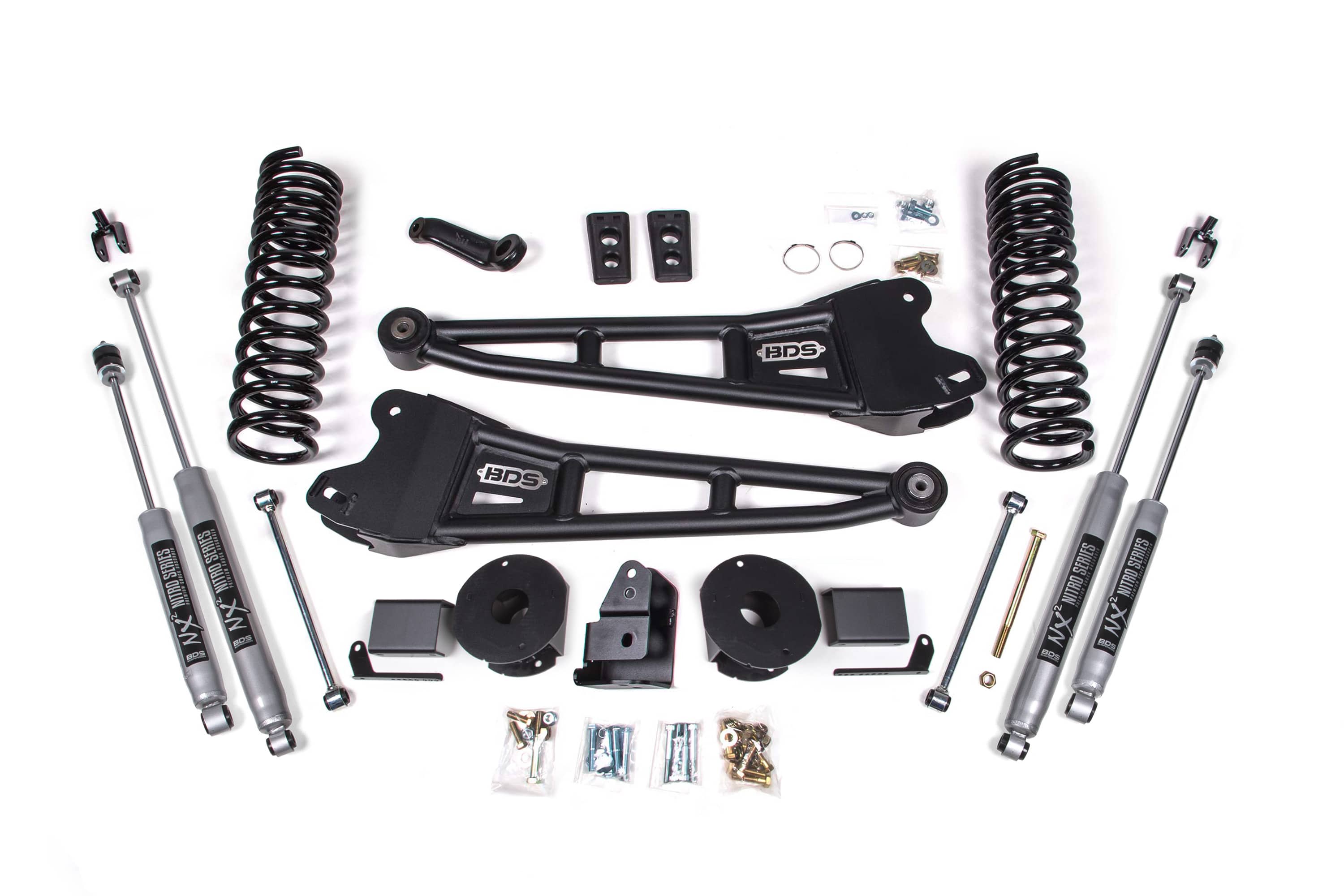 BDS Suspension NA BDS Suspension BDS1774FS - 4 Inch Lift Kit w/ Radius Arm Ram 2500 w/ Rear Air Ride 14-18 4WD Gas Fox 2.0 Performance Shocks