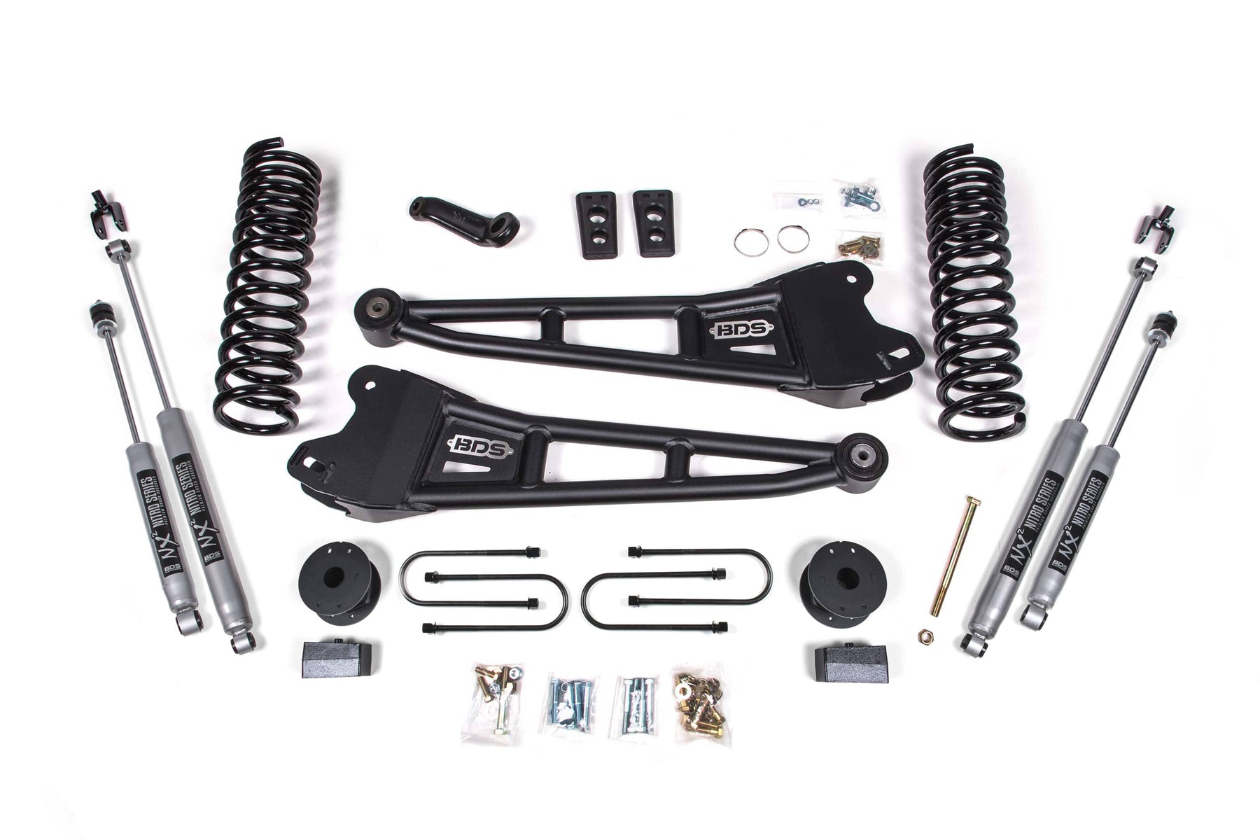 BDS Suspension NA BDS Suspension 1793H - 4 Inch Lift Kit w/ Radius Arm Ram 3500 w/ Rear Air Ride 13-18 4WD Gas NX2 Nitro Shocks