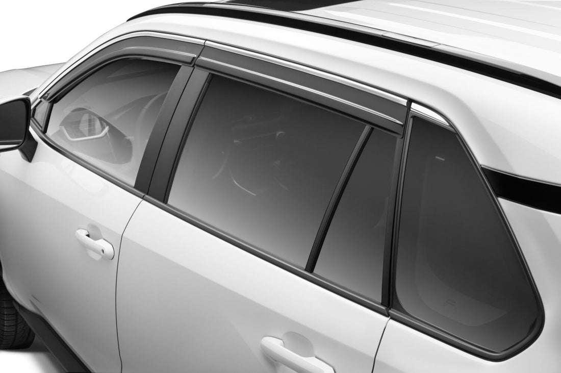 Husky Liners 2884056 - Low Profile Ventvisor Deflector; Smoke with Chrome Trim; Outside Mount; 4 pc. 4