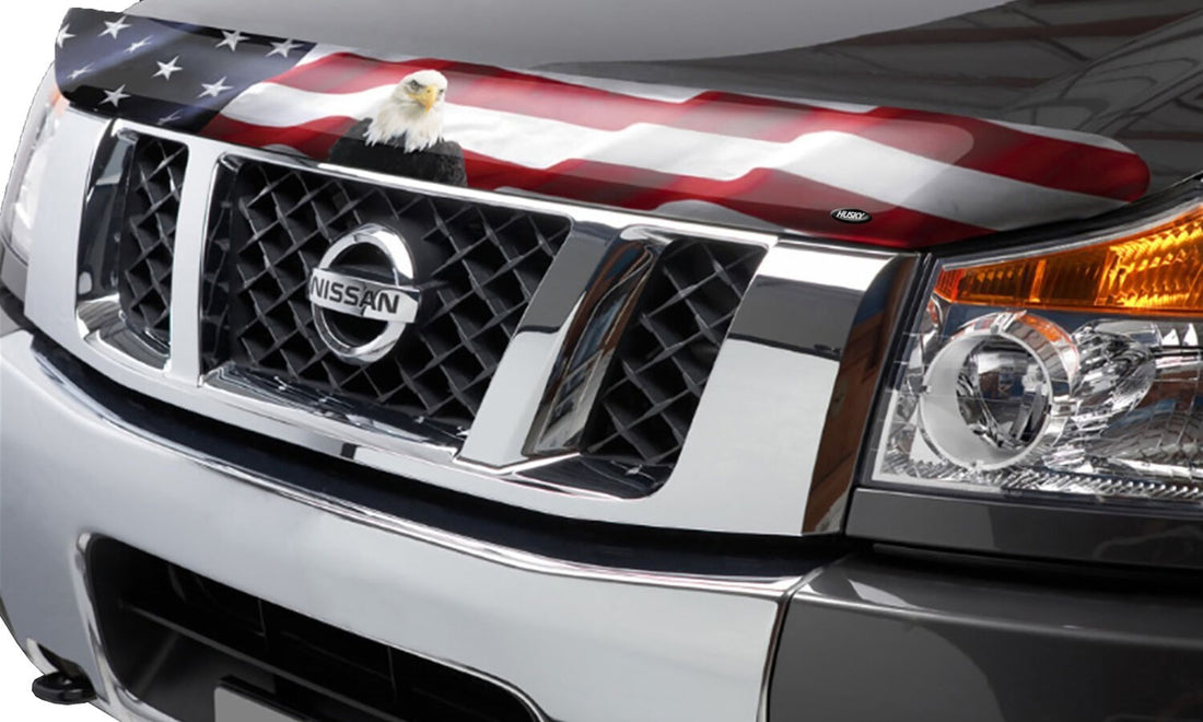 Husky Liners 2818108 - Eagle American Flag Bug Shield Hood Protector 4