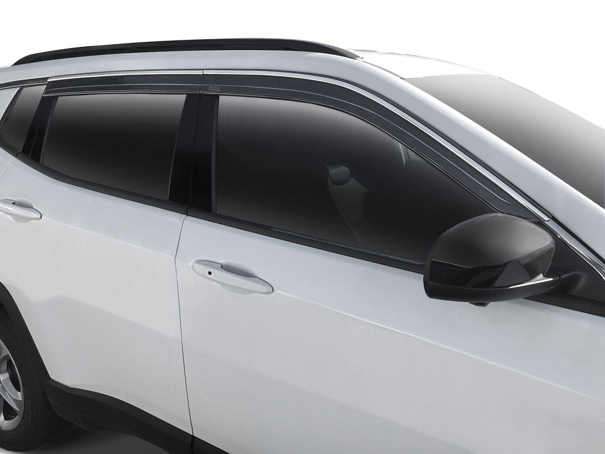 Husky Liners 2884054 - Low Profile Ventvisor Deflector; Smoke with Chrome Trim; Outside Mount; 4 pc. 2