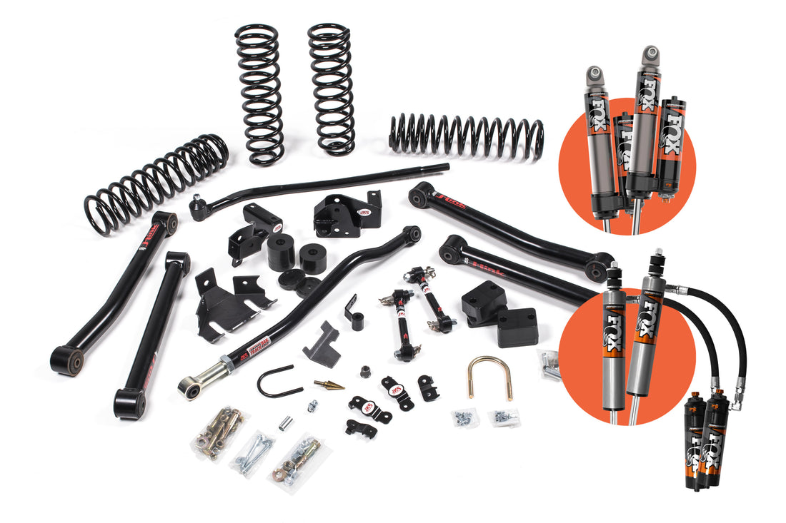 JKS Manufacturing JSPEC145PES J-Konnect 3 Inch Lift Kit Fox 2.5 Performance Elite Series Shocks Standard Rate Coils