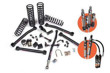 JKS JSPEC154PES 3.5 Inch J-Lander Suspension Lift Kit w/ Fox 2.5 Performance Elite Series Shocks