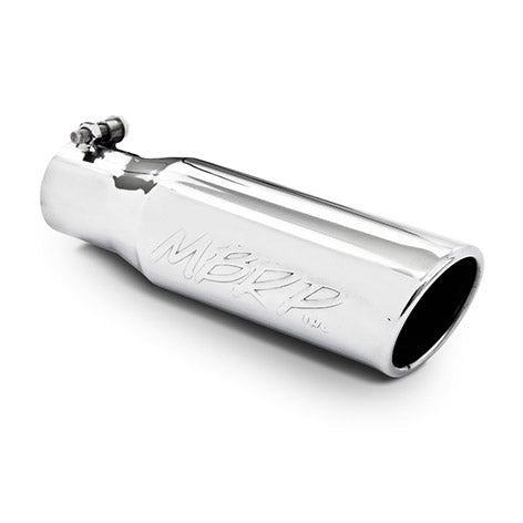 MBRP T5113 - Exhaust Tip 3 1/2 Inch O.D. Angled Rolled End 2 1/2 Inch Inlet 12 Inch Length T304 Stainless Steel MBRP